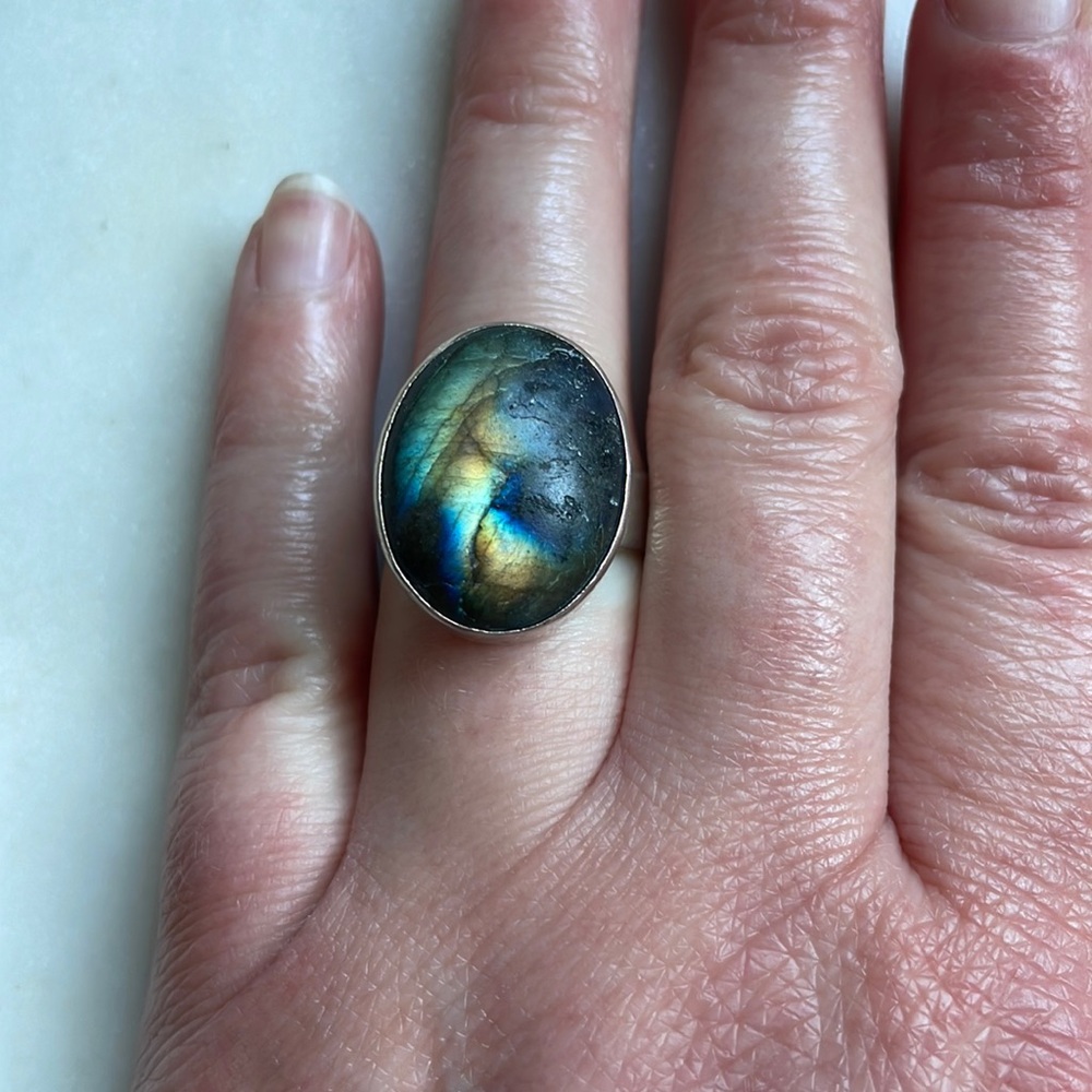 Baroni | Adjustable Silver Labradorite Ring - image 1